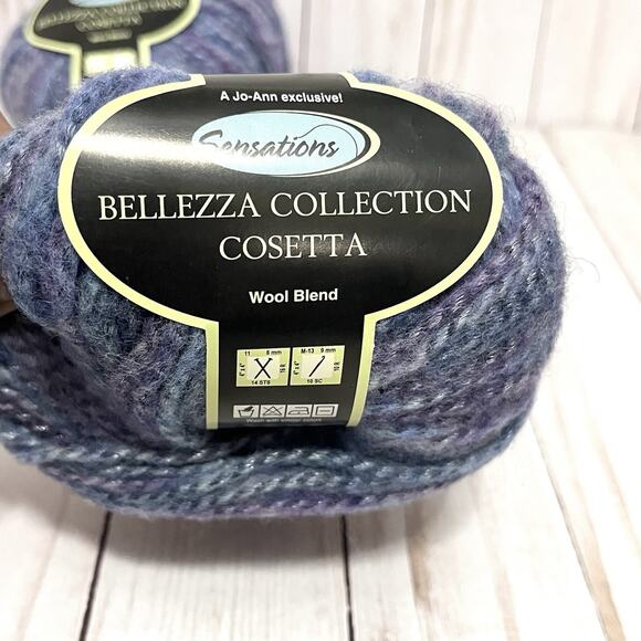 Sensations Bellezza Collection Cosetta Wool Blend Cosetta Purple Lot of 2 Skeins - Picture 2 of 5